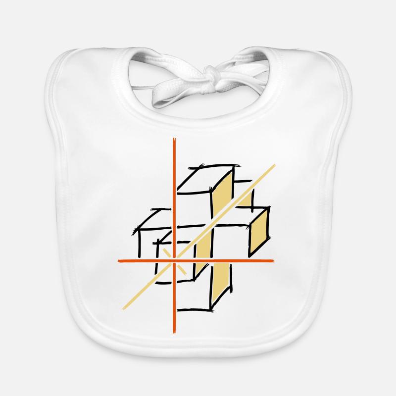 coordinate system. x-y-z axes. cube. Organic Baby Bibs