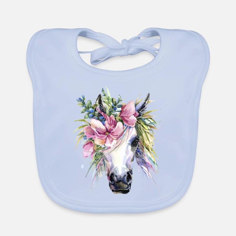 Pferd Blumen einhorn Baby Bio-Lätzchen