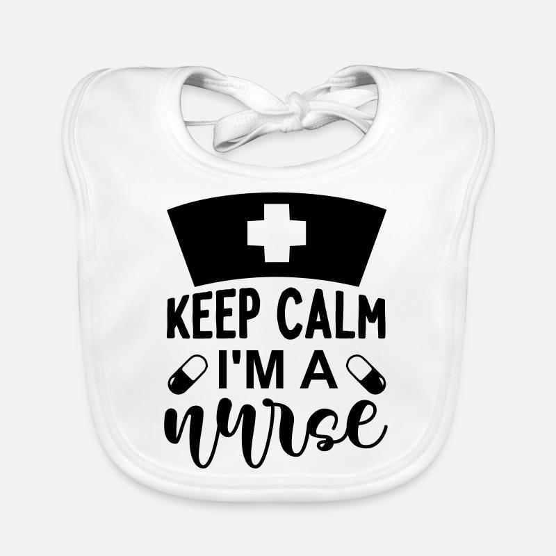 Keep calm im a nurse Organic Baby Bibs