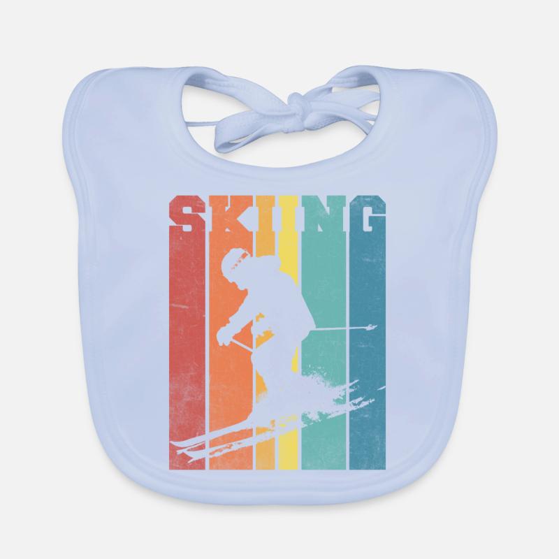 Ski palette couleurs rétro Bavoir bio Bébé