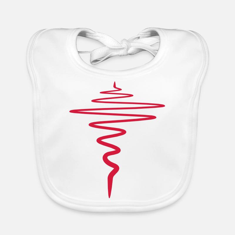 Affichage du rythme cardiaque d’impulsion de fréquence - Bavoir bio Bébé - blanc