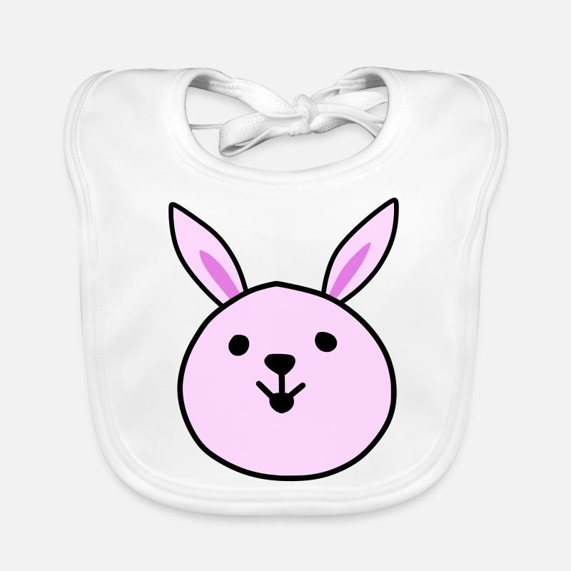 Cute pink rabbit - Baby Bio-Lätzchen - Weiß