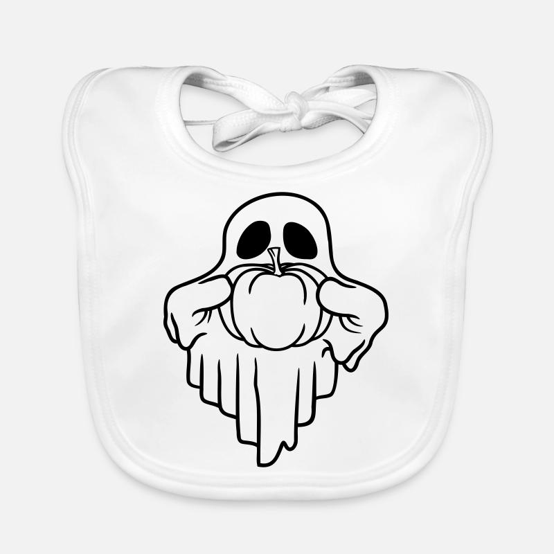 Halloween Pumpkin Ghost Comic Organic Baby Bibs