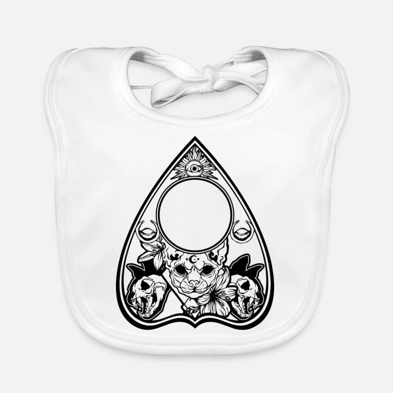 Ouija Planchette sphynx Cat Halloween Bavoir bio Bébé