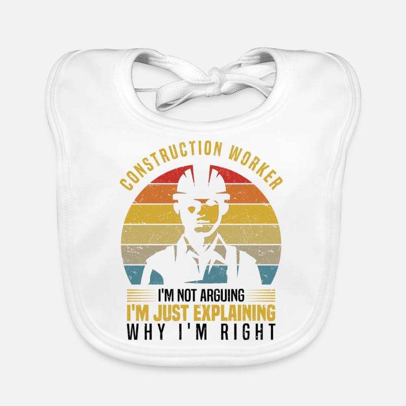 Construction worker Organic Baby Bibs