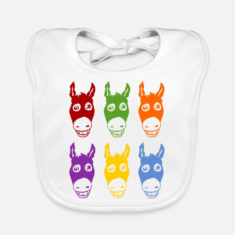 Des ânes souriants 6 couleurs Bavoir bio Bébé