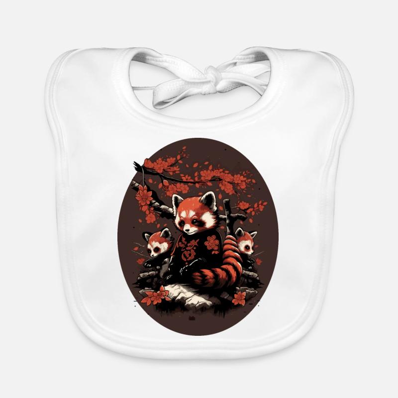 red panda 3 Bavoir bio Bébé