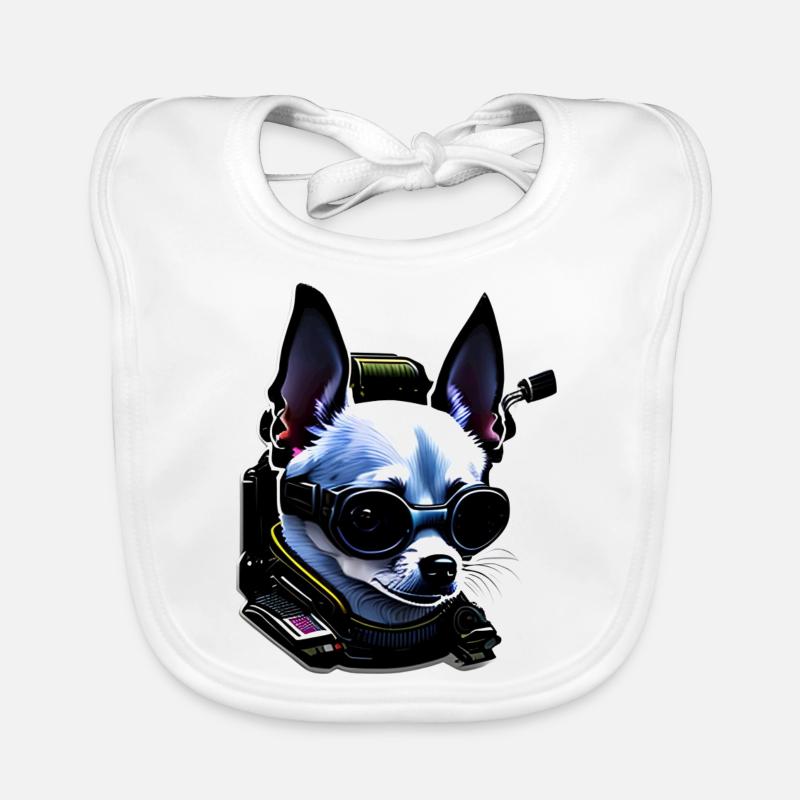 Chihuahua futuristic Organic Baby Bibs