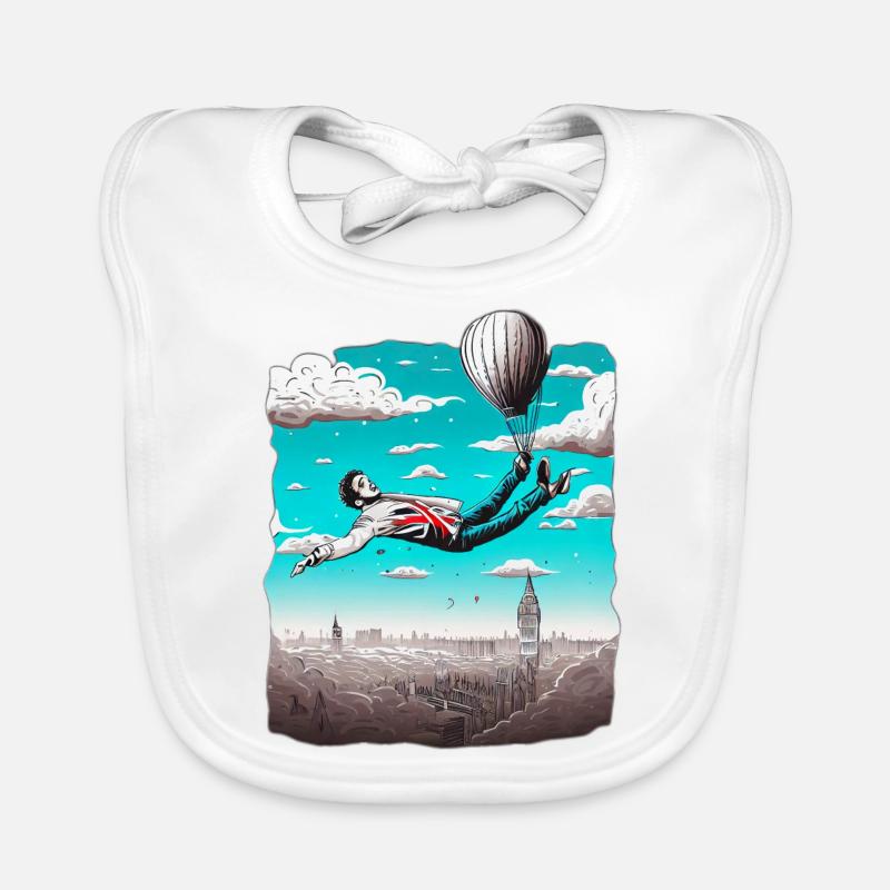 SCHWEBEND ÜBER LONDON Baby Bio-Lätzchen