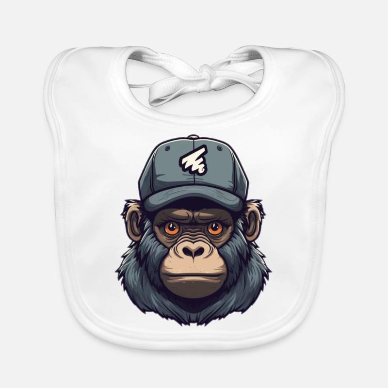 Monkey with cap Organic Baby Bibs
