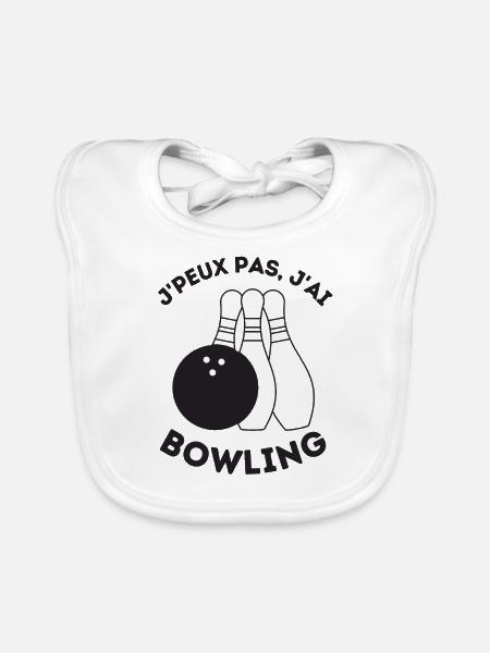 Bowling - Bavoir bio Bébé - blanc - Devant