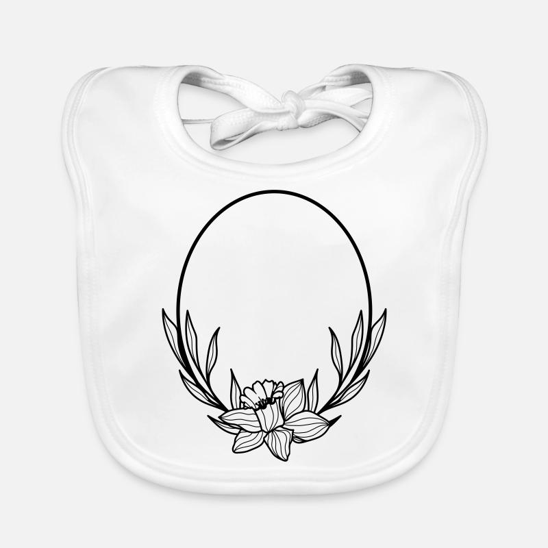 Feuille de saule Boho Couronne florale 5 Bavoir bio Bébé