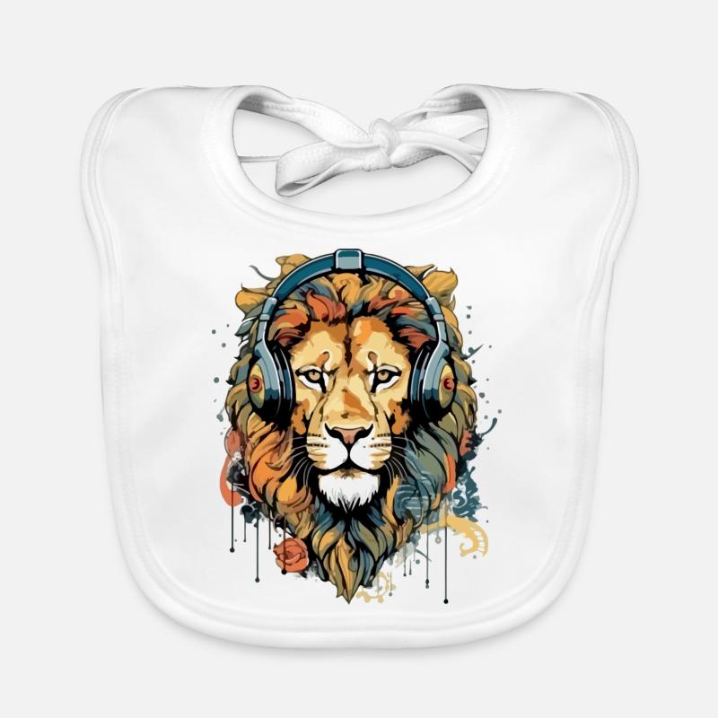 Jack, der audiophile Löwe Baby Bio-Lätzchen