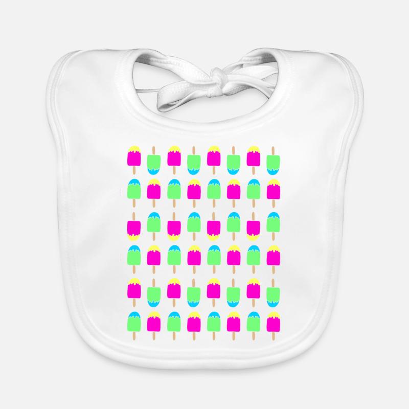 Popsicles - Organic Baby Bibs - white