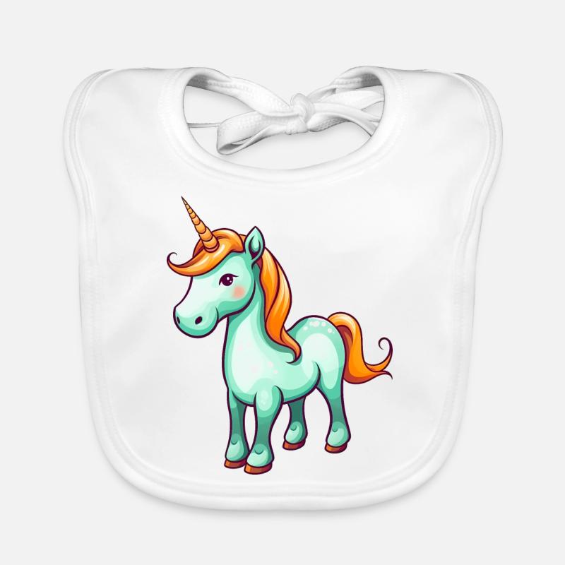 Licorne turquoise Bavoir bio Bébé