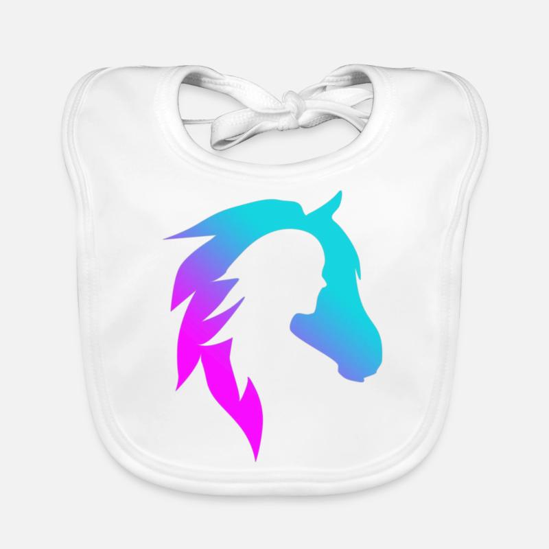 Pferdekopf mit Mädchen Baby Bio-Lätzchen