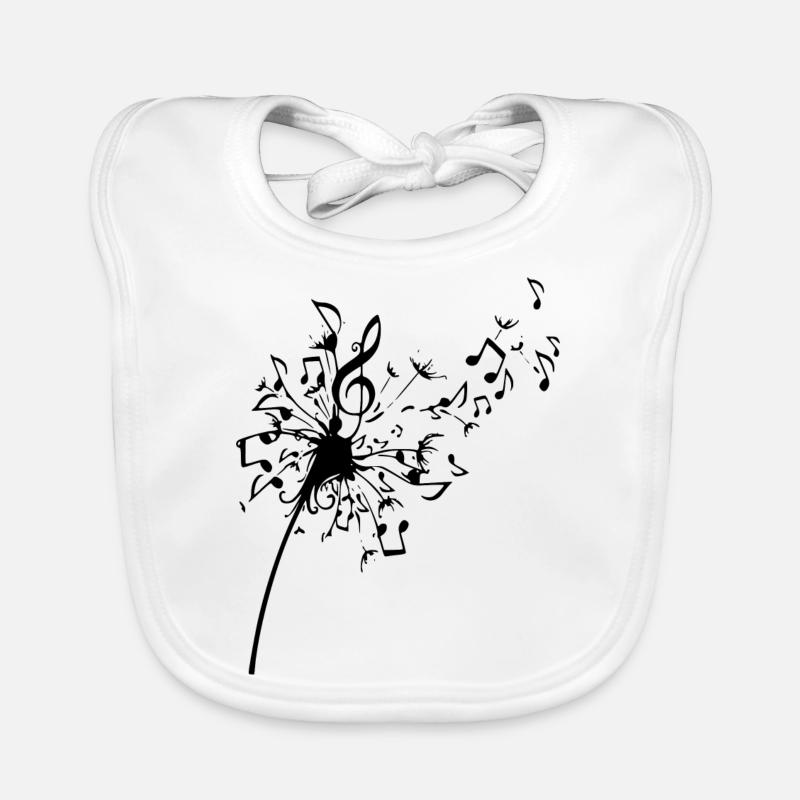 Dandelion musical notes Organic Baby Bibs