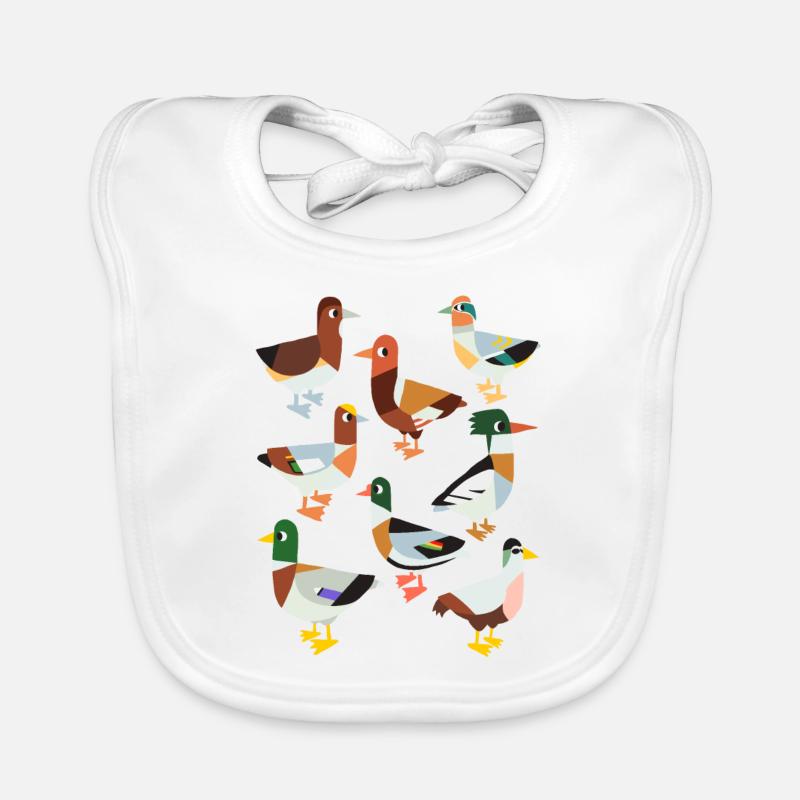 Canards d’Europe - Bavoir bio Bébé - blanc