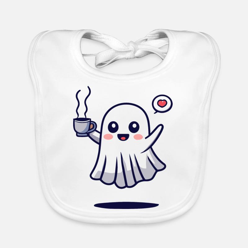 Halloween Ghost aime le café Bavoir bio Bébé