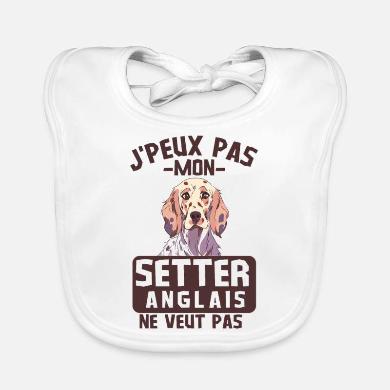 Setter anglais chien mignon Bavoir bio Bébé