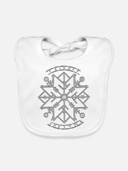 Northern Rune of Protection - Organic Baby Bibs - white - Front