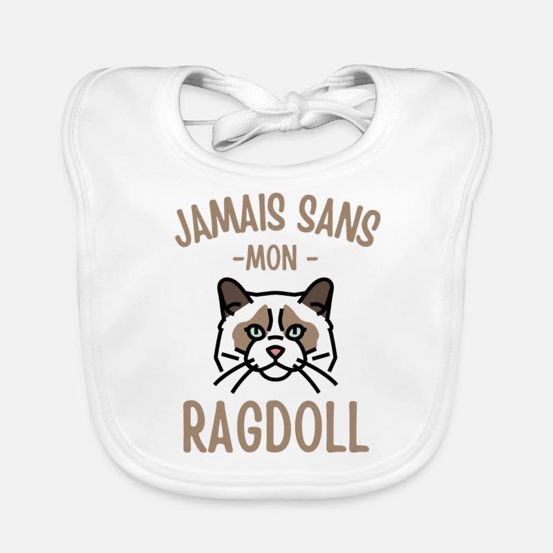 Jamais sans mon chat ragdoll 2 Bavoir bio Bébé
