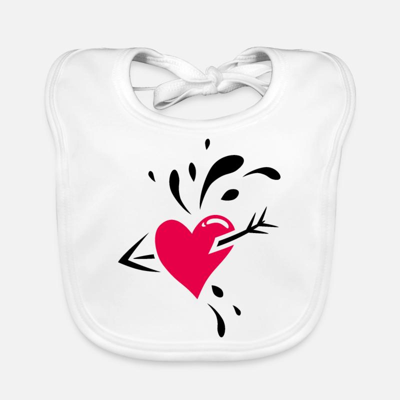 Herz mit einem Pfeil durchbohrt Baby Bio-Lätzchen