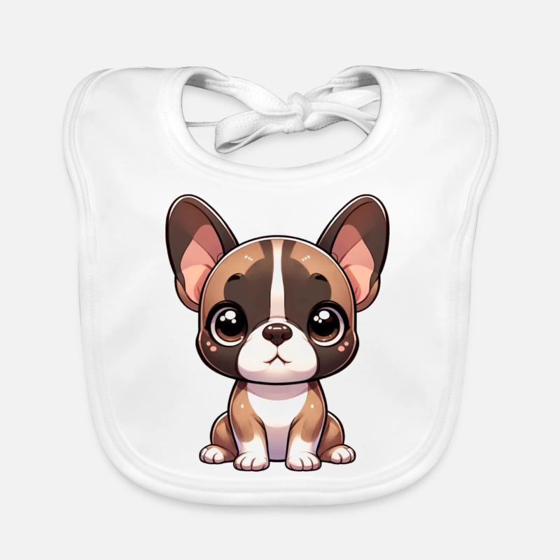 Illustration numérique de bouledogue français mignon Bavoir bio Bébé