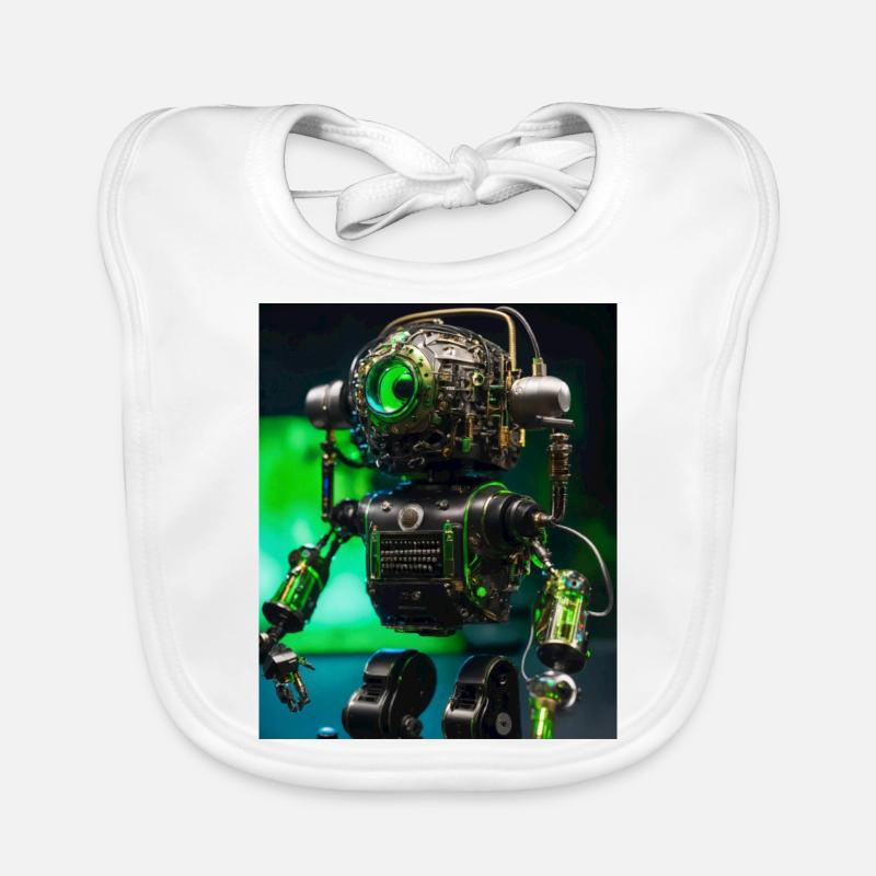 Digitale Kunst eines Roboter-Mikrofons Baby Bio-Lätzchen