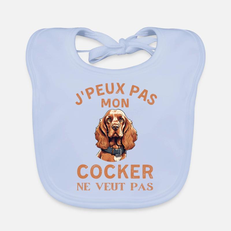 Je peux pas mon cocker ne veut pas Bavoir bio Bébé