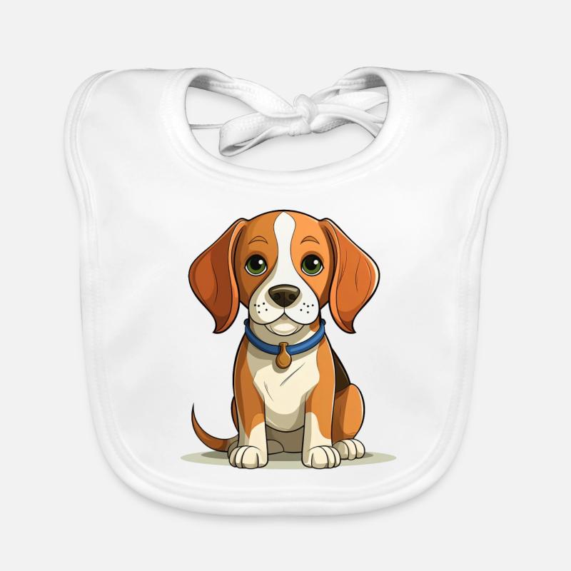 Illustration de chien Beagle Bavoir bio Bébé