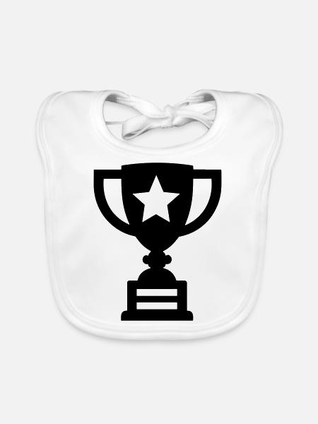 trophy - Organic Baby Bibs - white - Front