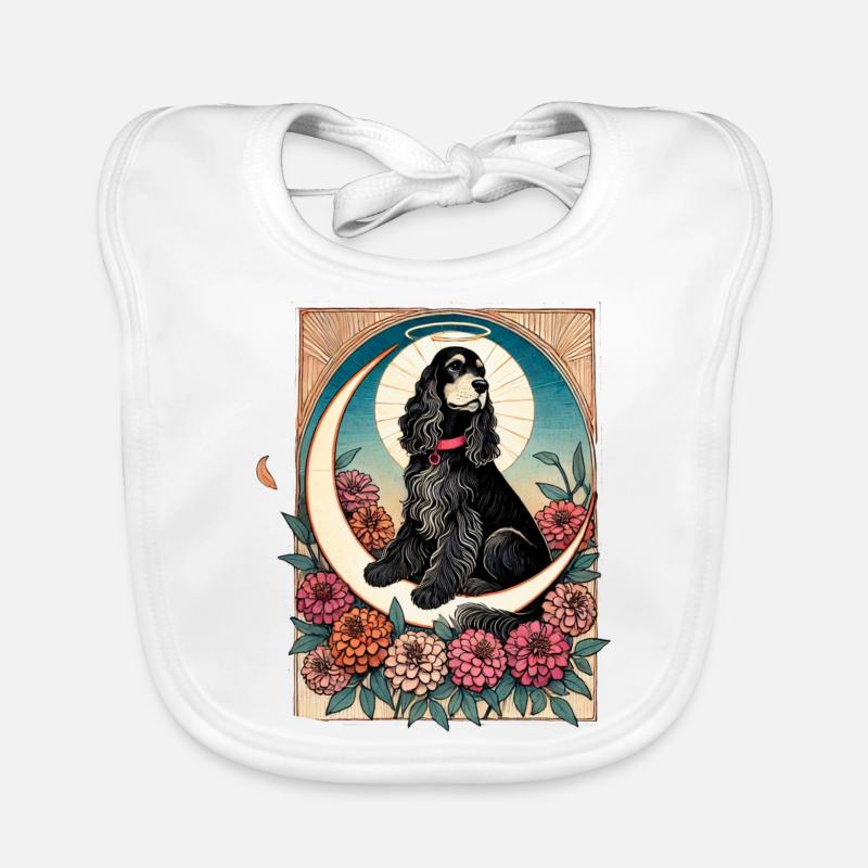 Schwarzer Cocker Spaniel Baby Bio-Lätzchen