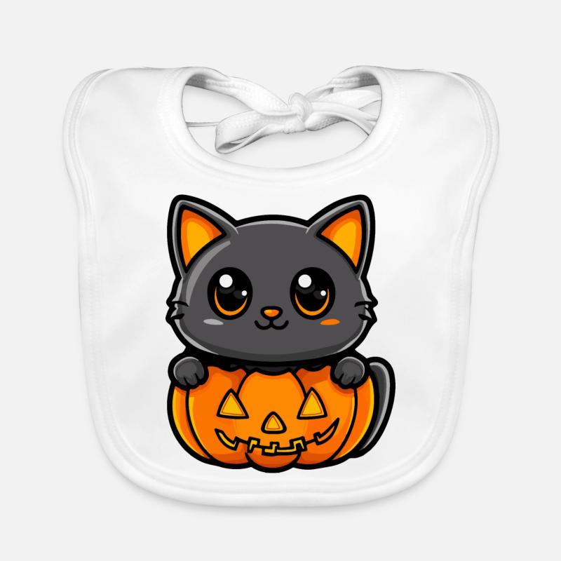 Cat Halloween Cat Comic Organic Baby Bibs