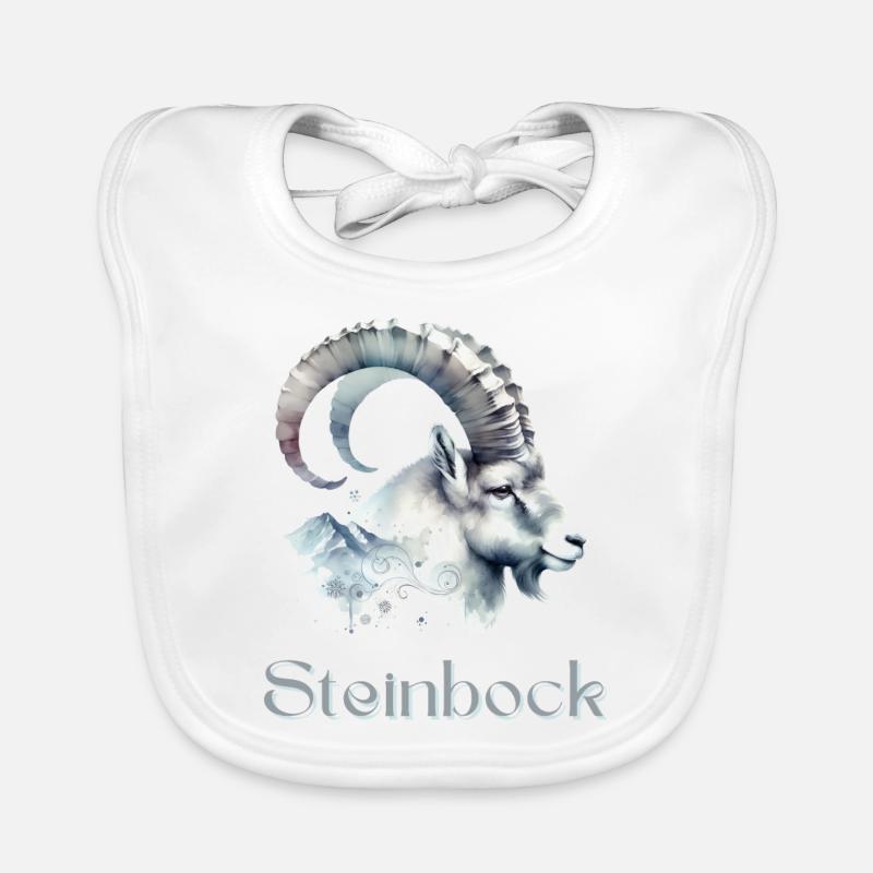 Elegantes Steinbock Sternzeichen Aquarell Geschenk Baby Bio-Lätzchen