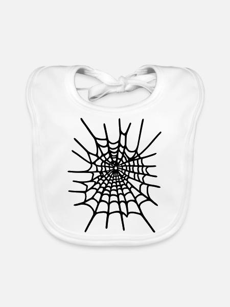 Spinnennetz Halloween - Baby Bio-Lätzchen - Weiß - Vorne