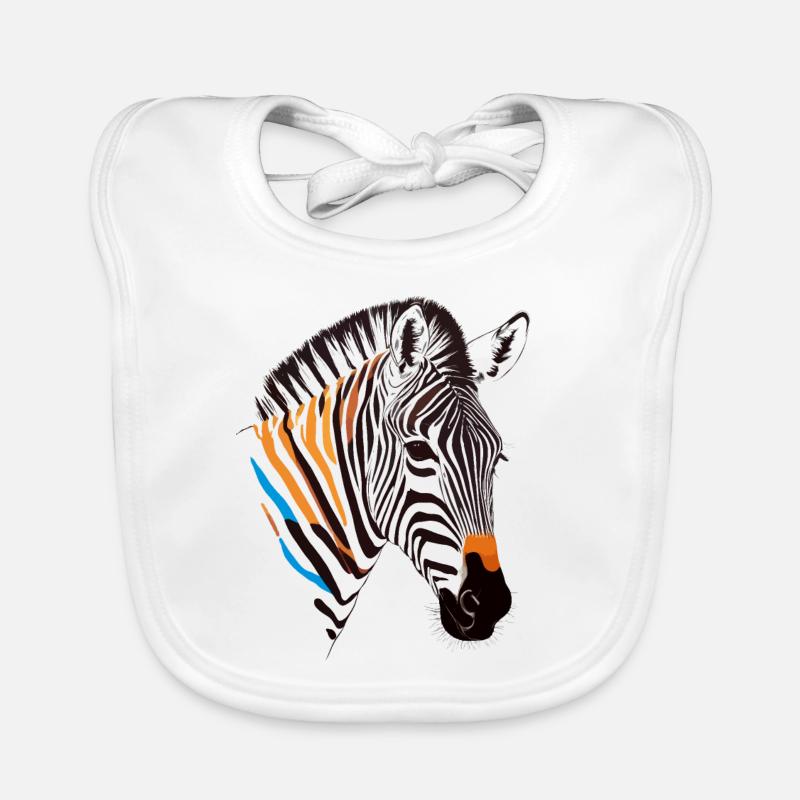 Zebra Vektor Kunst mit lebendigen Farben Illustration Baby Bio-Lätzchen