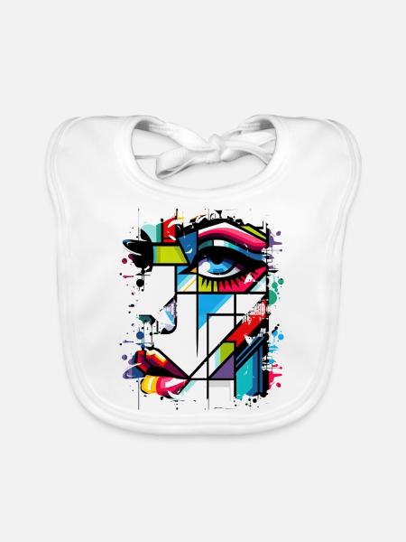 Women girl power design art female feminism symbol - Organic Baby Bibs - white - Front