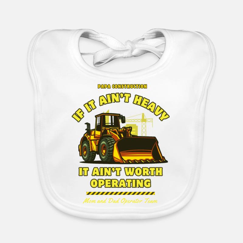 Power Work "Wheel Loader" Organic Baby Bibs