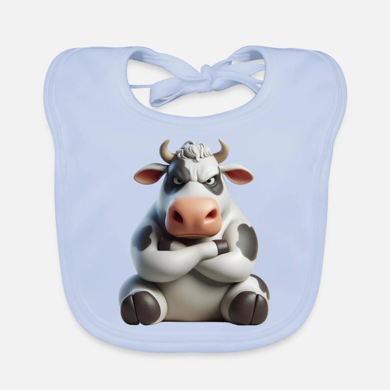 Cow grim 1 Organic Baby Bibs