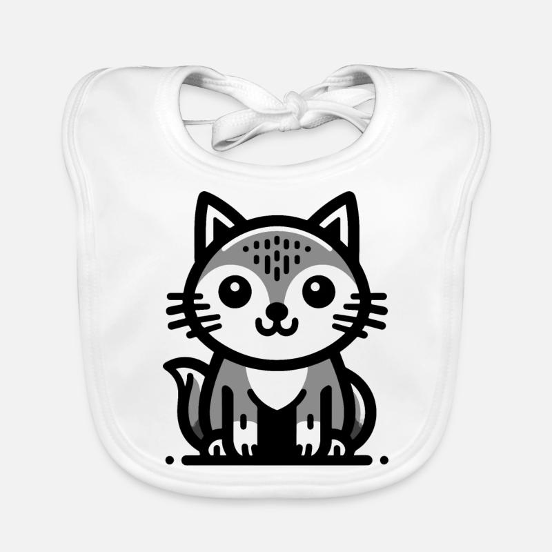 Chat de dessin animé mignon Bavoir bio Bébé