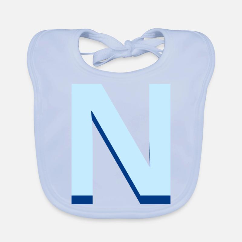 Pop und moderner blauer Buchstabe n Baby Bio-Lätzchen