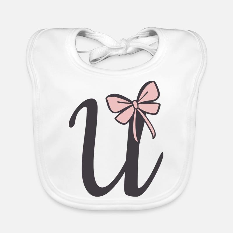 Anfangsbuchstabe U Schleifchen Baby Bio-Lätzchen