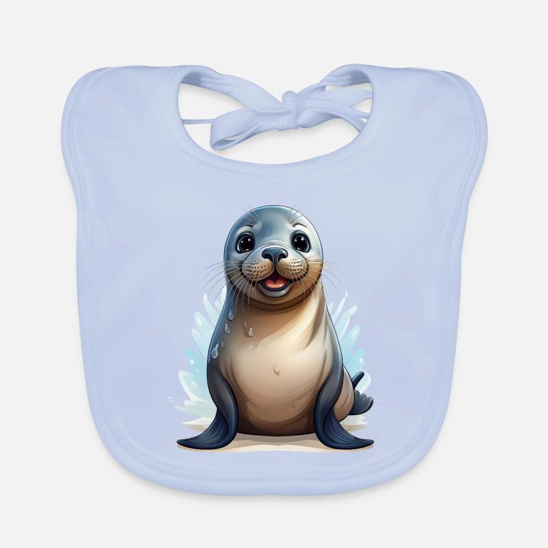 Seehund oder Robbe Baby Bio-Lätzchen