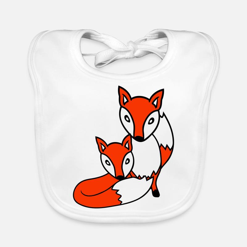 2 Foxes Friends Red Fox Two Wild Animals Team Organic Baby Bibs
