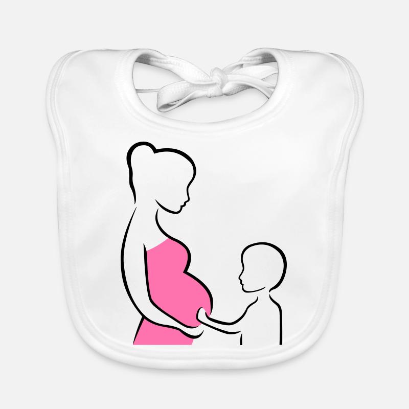 Schwangere mit Sohn Silhouette Baby Bio-Lätzchen