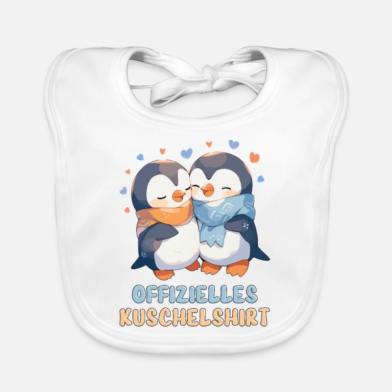 Official Cuddly Shirt Penguins Love Heart Sweet Organic Baby Bibs