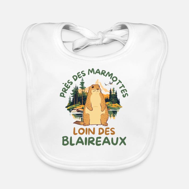 Loin des blaireaux prs des marmottes Bavoir bio Bébé