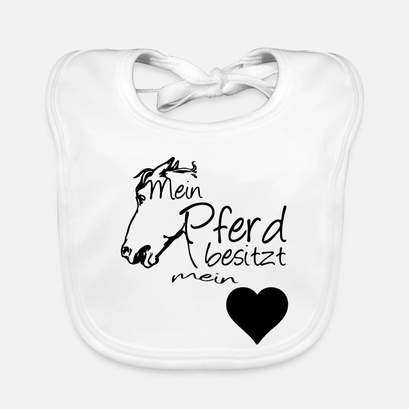 Mein Pferd - Mein Herz Geschenk Baby Bio-Lätzchen