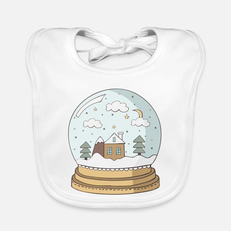 snow globe Organic Baby Bibs